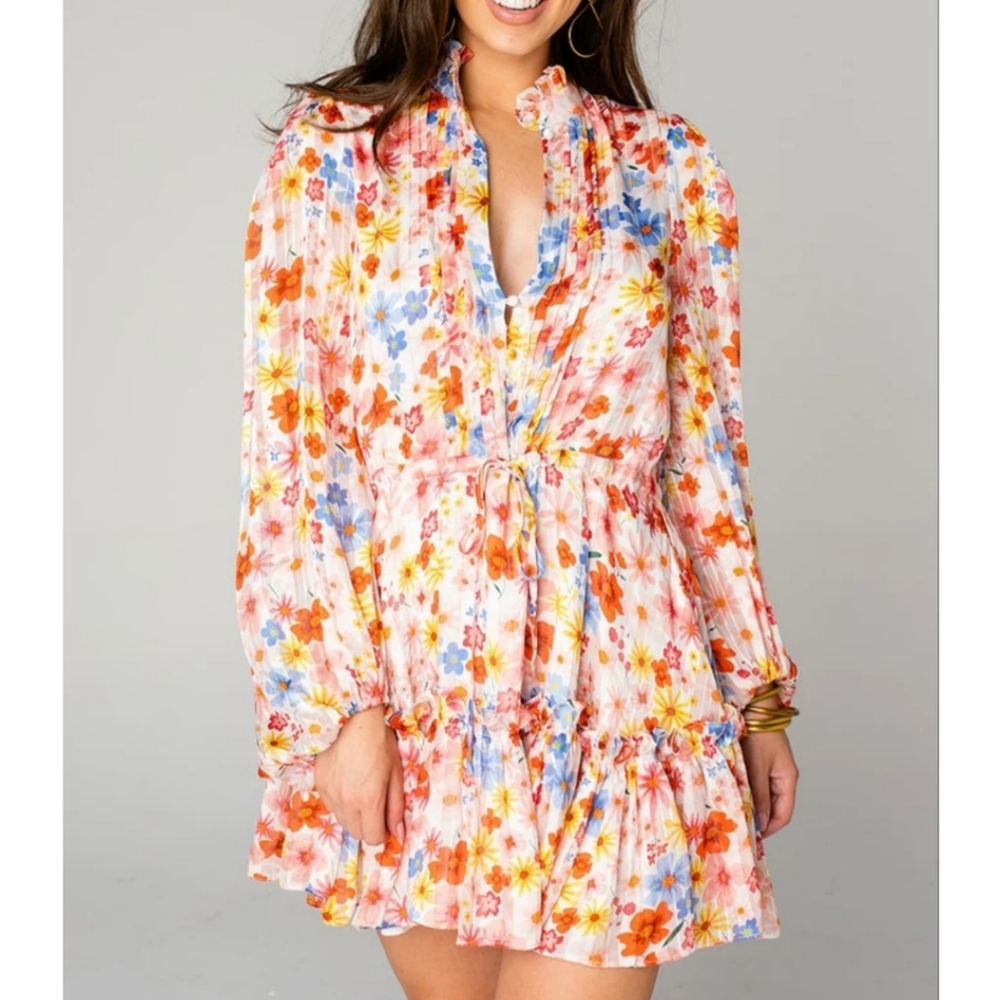 Buddy Love Grace Long Sleeve Shirt Dress Wild Flower Sixe XS - Picture 5 of 15